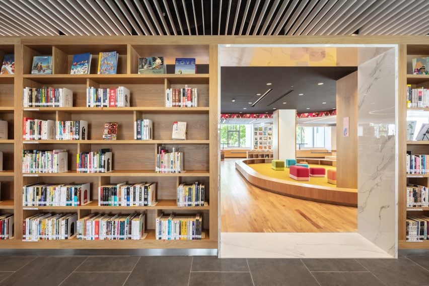 Interior image of a library spaces at the Pingtung Public Library