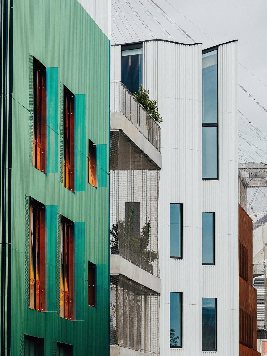 Facades of buildings at London's Design District