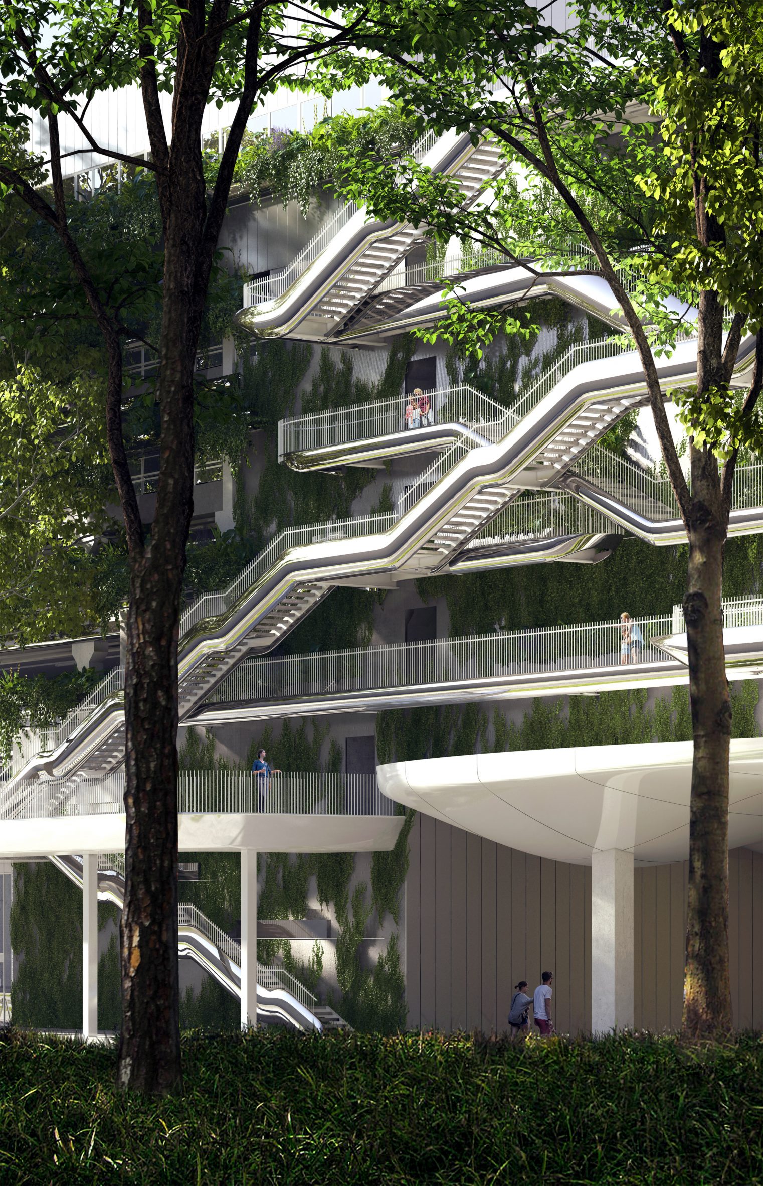 Criss-crossing staircases designed by MAD