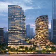 MVRDV unveils pair of skyscrapers with "stratified cliff" facades