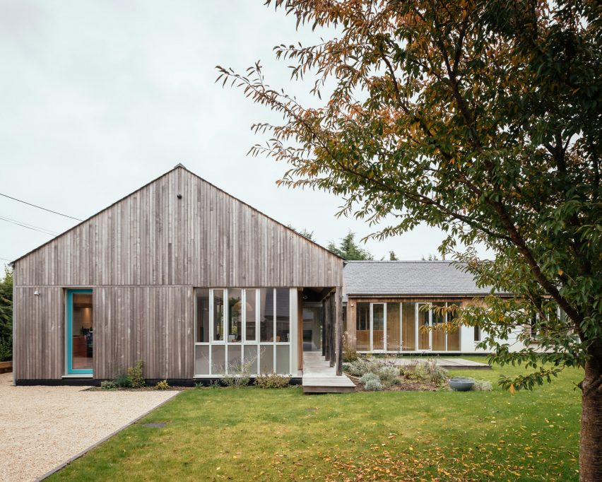 Rural house with vertical timber battens