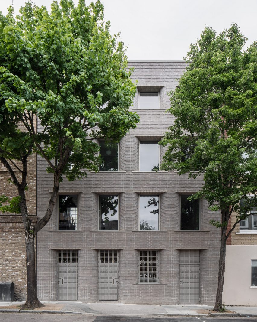 Exterior of Hercules Street infill housing in London