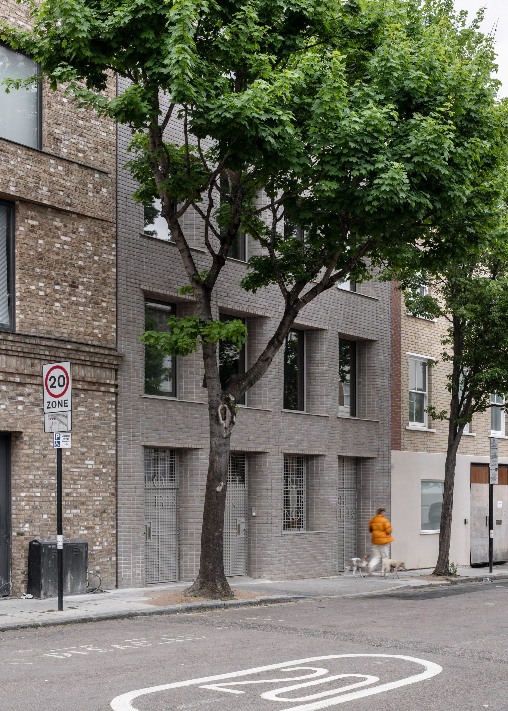 Brick exterior of infill housing in London by Parti