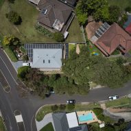 Aerial view of Pepper Tree Passive House by Alexander Symes
