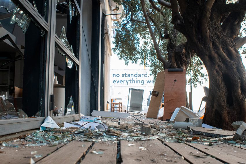 Destroyed PSLab studio in Beirut after 2020 explosion