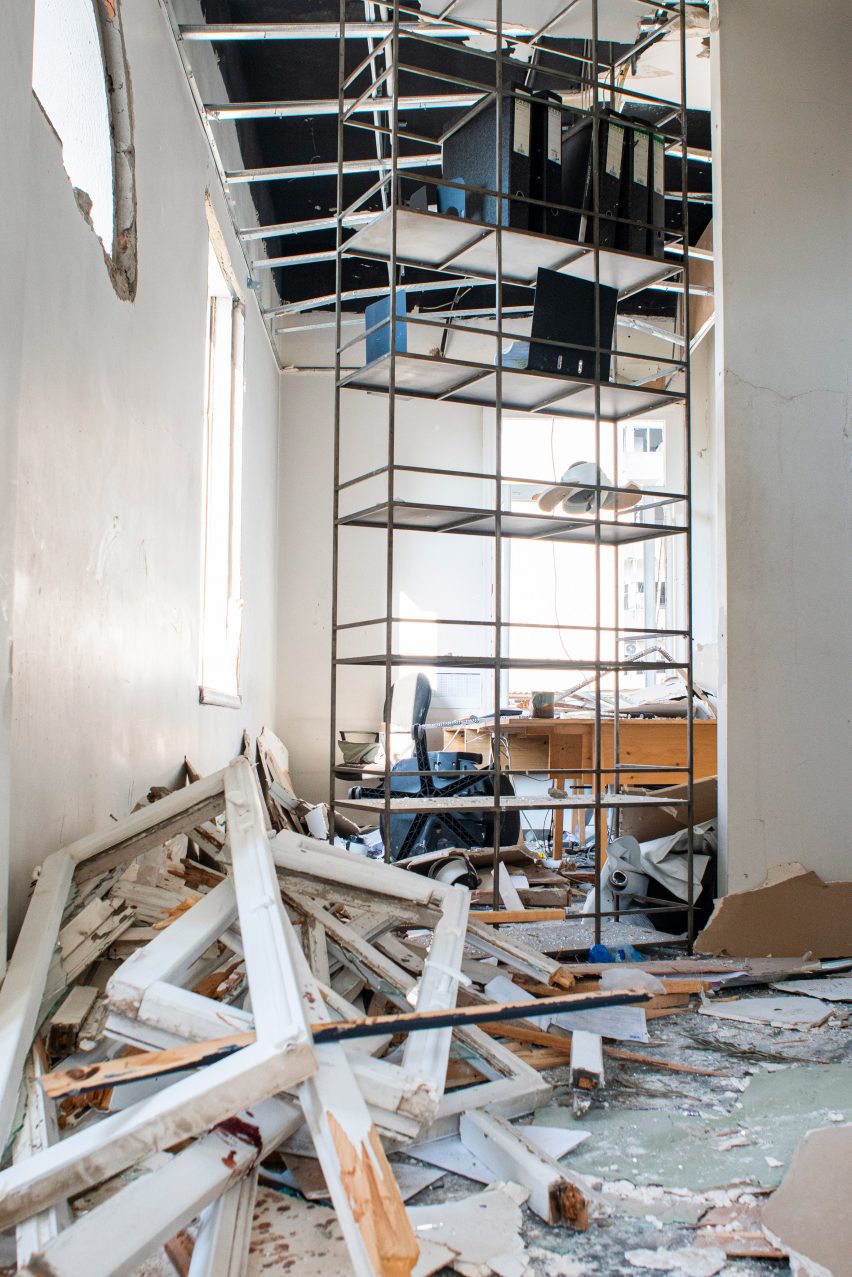 PSLab studio in Beirut filled with rubble after 2020 explosion
