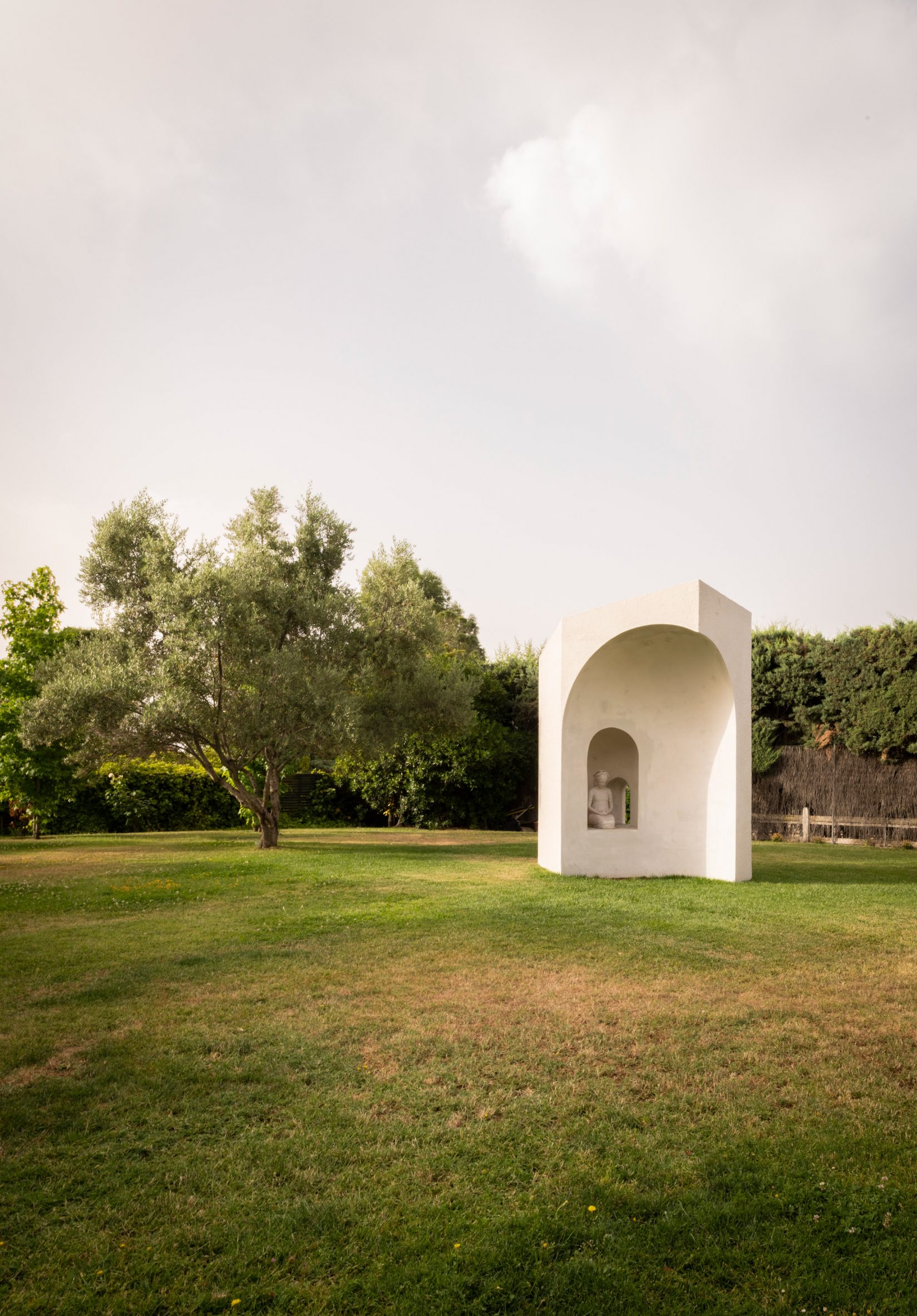 Concrete memorial in Spanish private garden 
