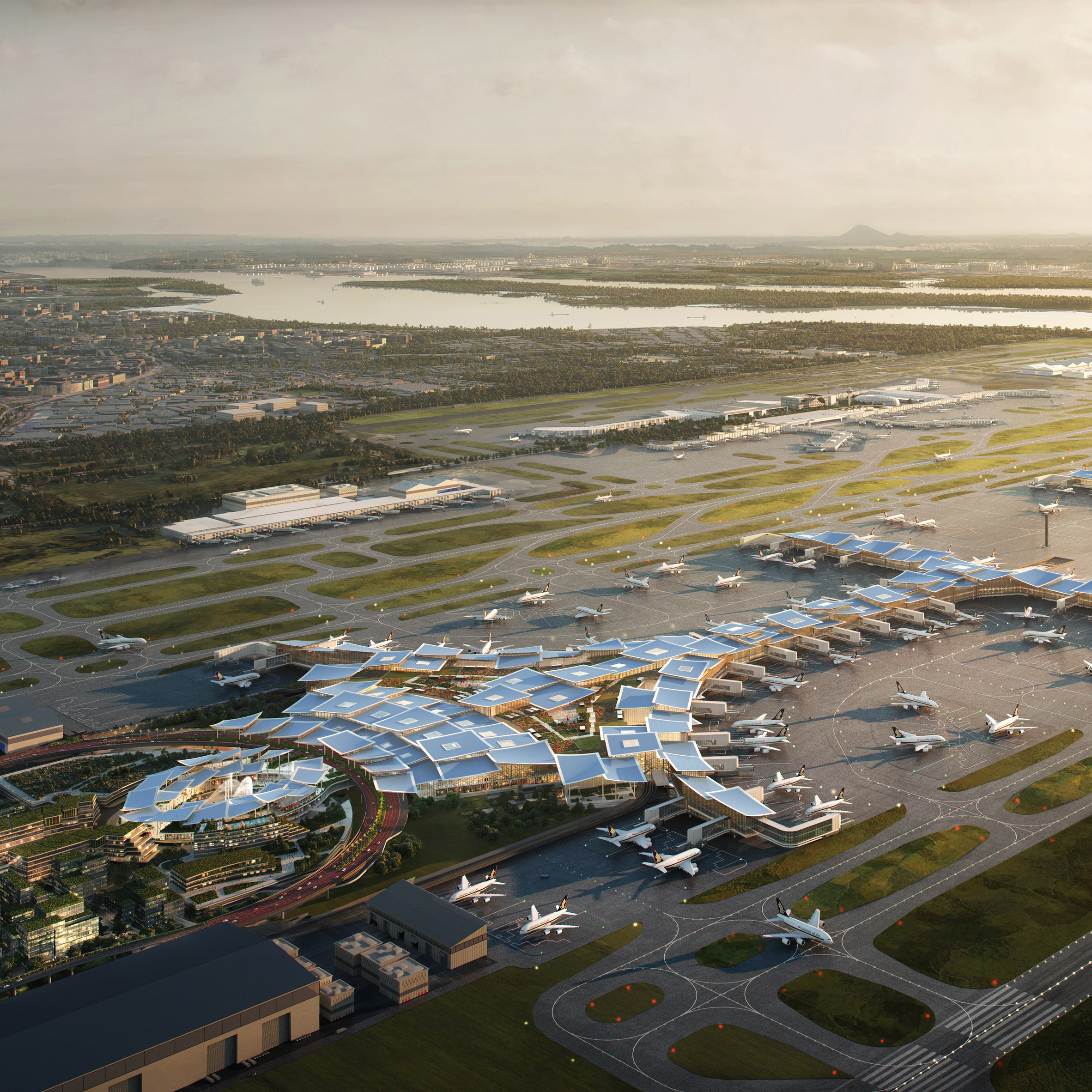 KPF and Heatherwick reveal design for Singapore airport's fifth
