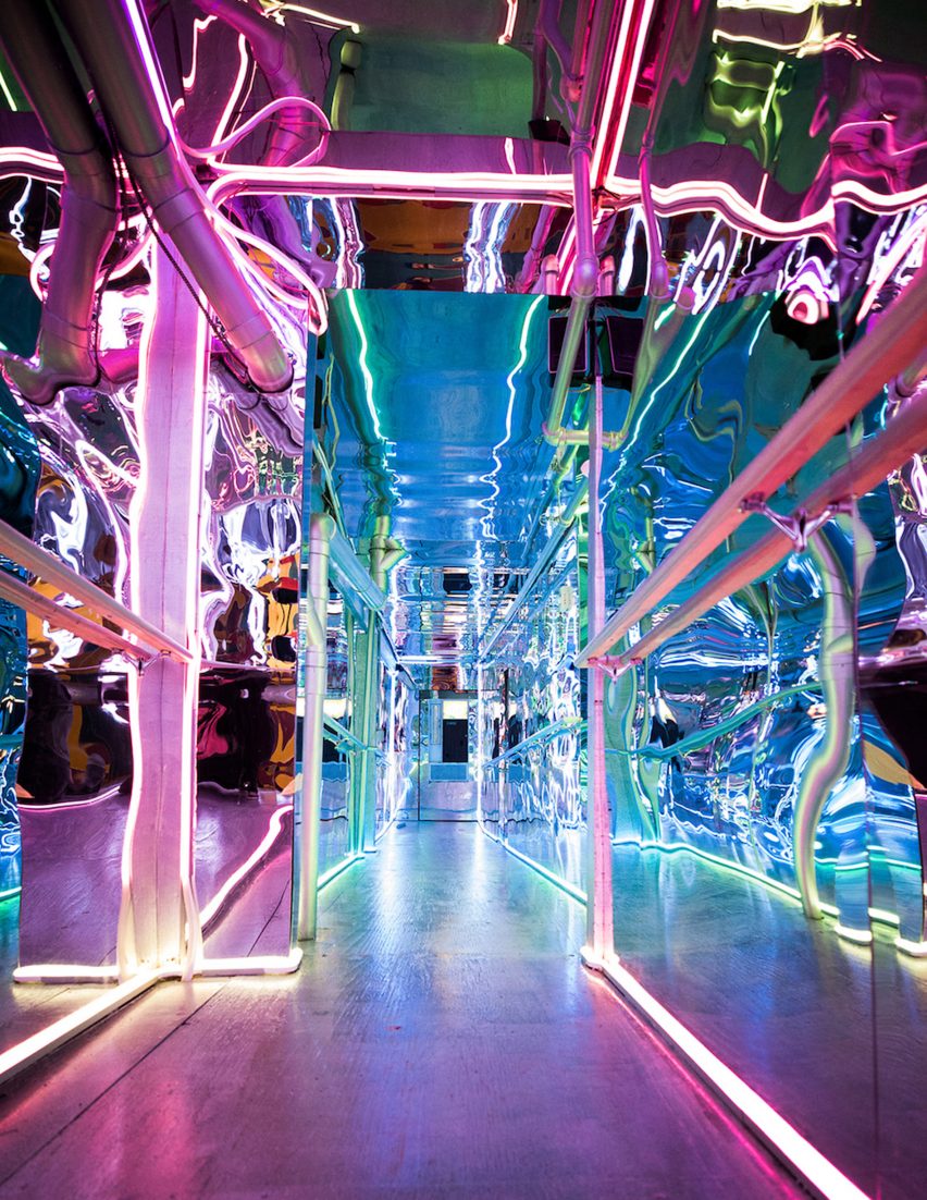 Neon hall of mirrors