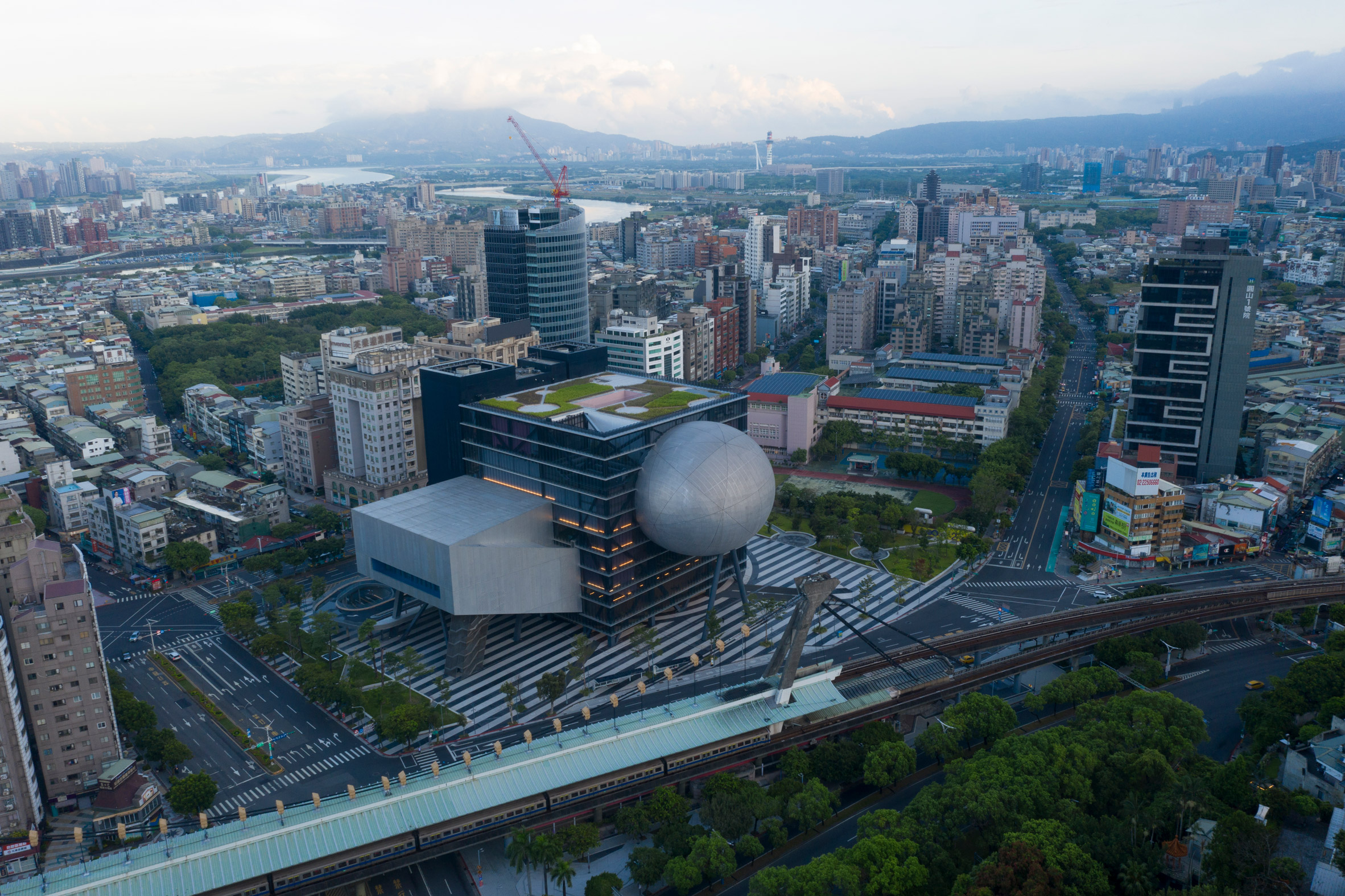 Exterior of the Taipei Performing Arts Center by OMA in Taiwan