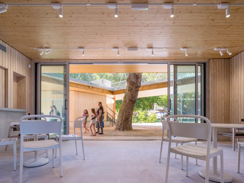 Interior of The Tree House pavilion by Bell Phillips