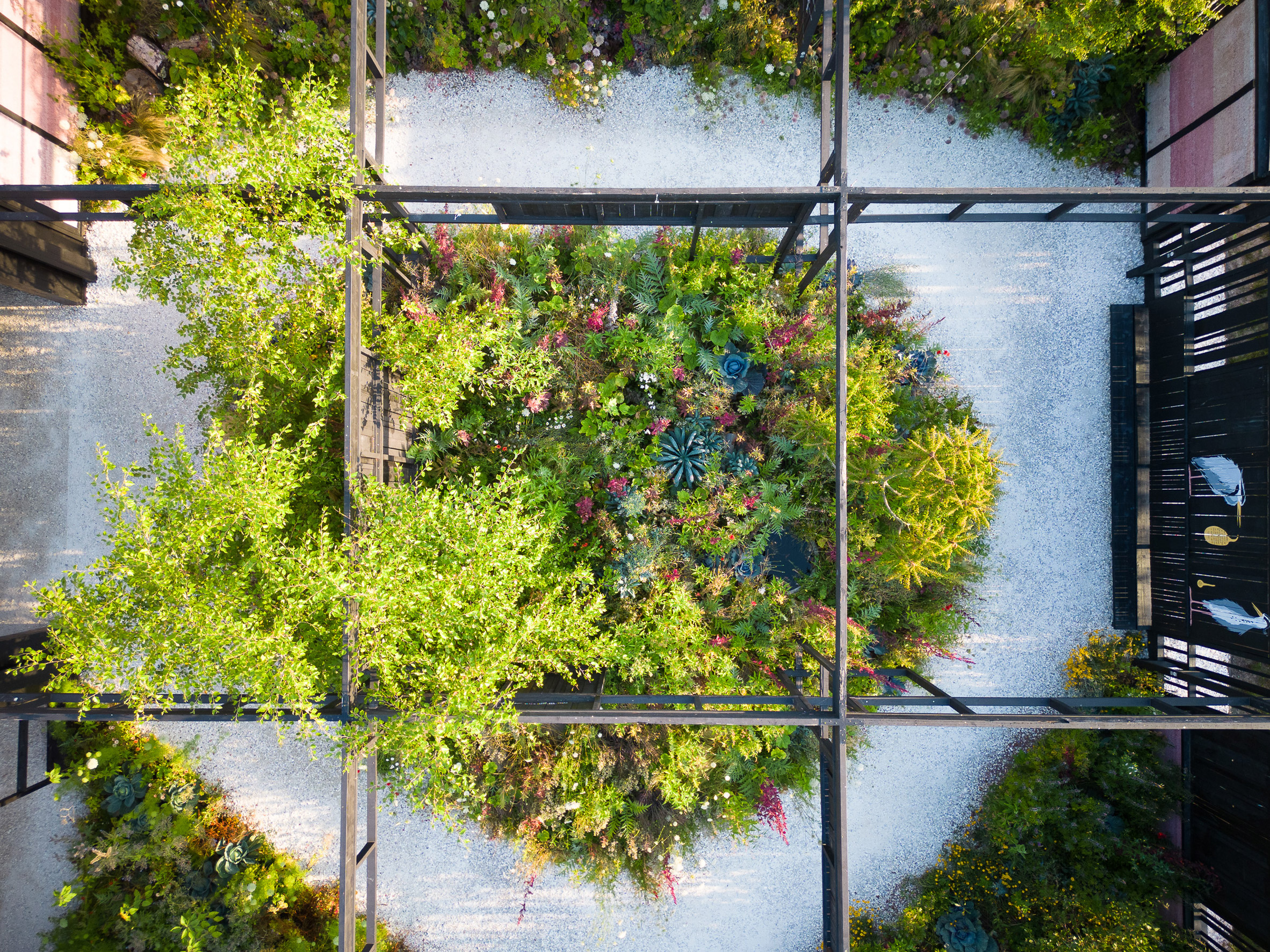 Aerial view of garden pavilion in Almere