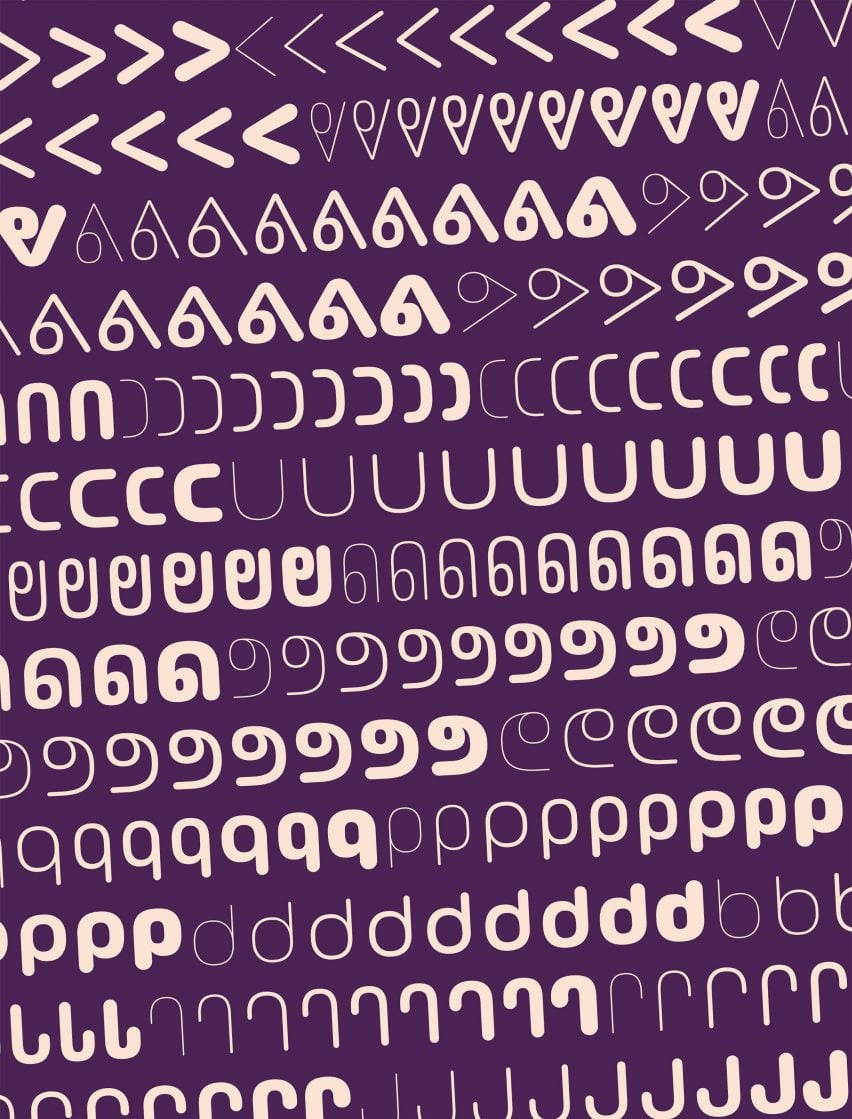 Pagina van oktober Syllabics-lettertypen in verschillende gewichten