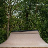 Curved roof of Invisible Studio's yoga studio at The Newt in Somerset