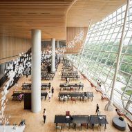 Schmidt Hammer Lassen wraps China's biggest library in marble-printed glass facade