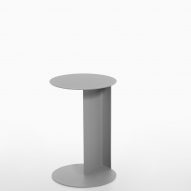 Photograph showing side table on white backdrop