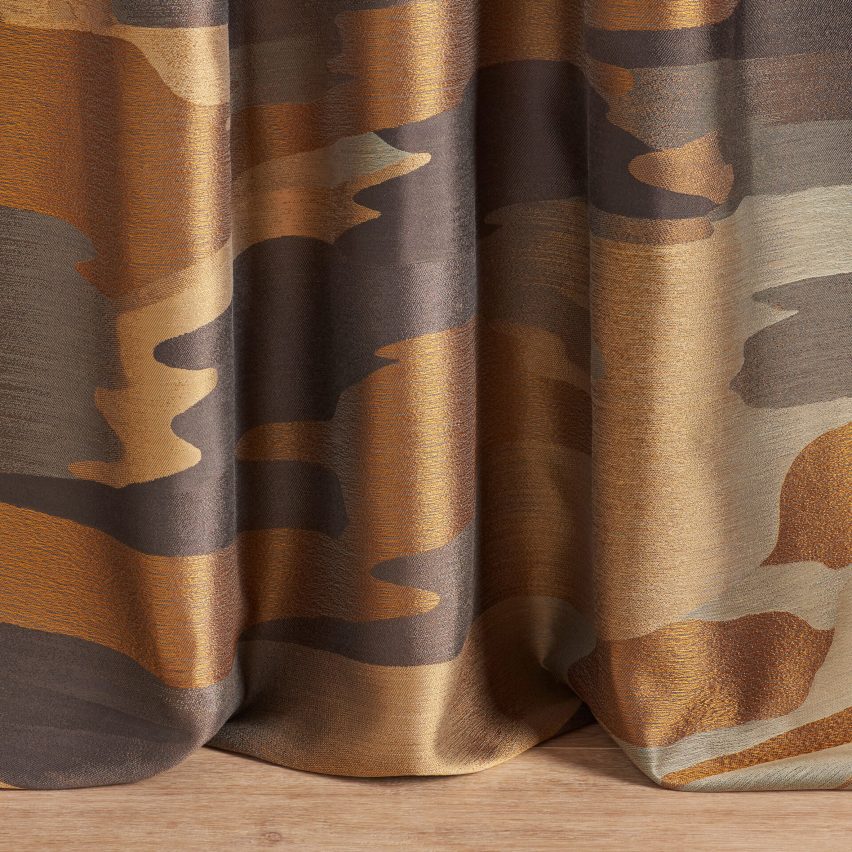 A brown and gold fabric called Roya