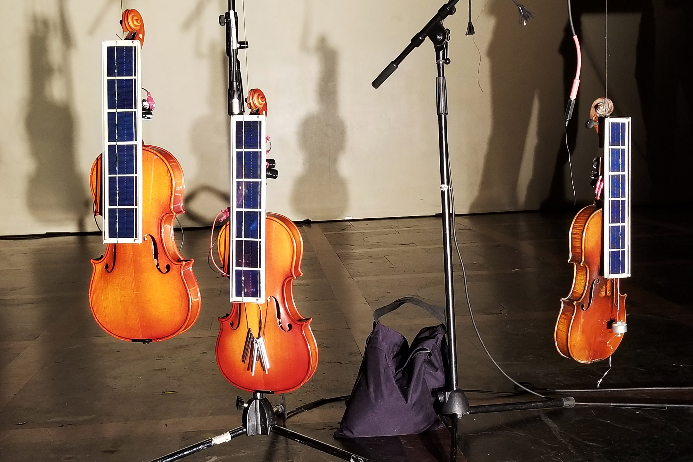 Solar-powered violins by Alex Nathanson