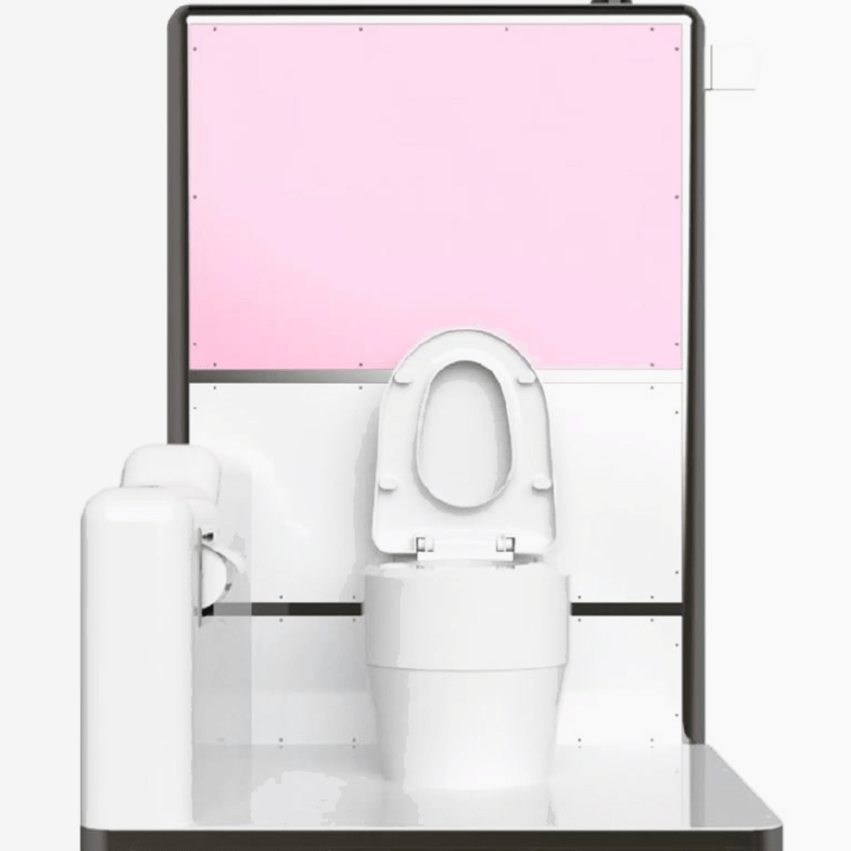 A white toilet by Samsung and Bill Gates
