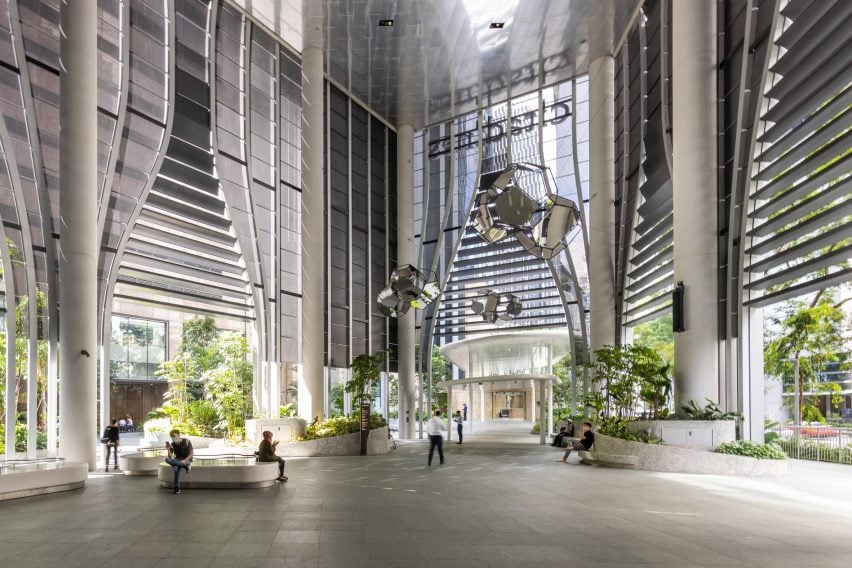 Singapore skyscraper lobby by BIG and Carlo Ratti