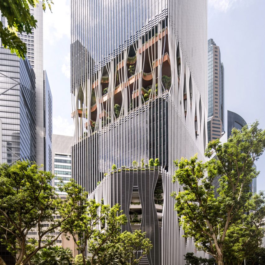 BIG and Carlo Ratti Associati complete garden-filled CapitaSpring skyscraper in Singapore
