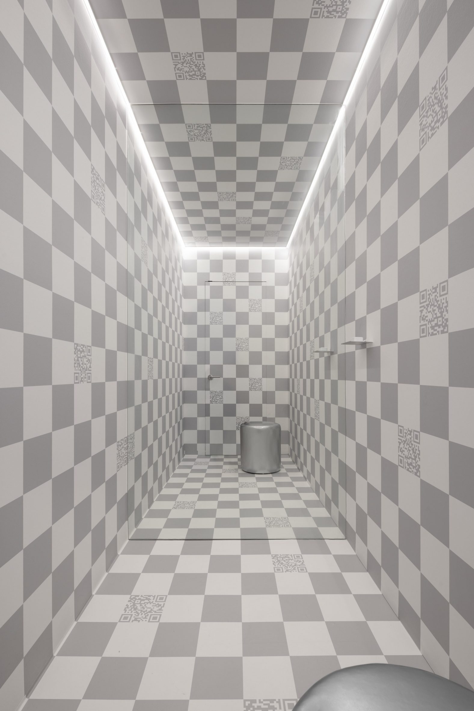 Grey pixel changing room