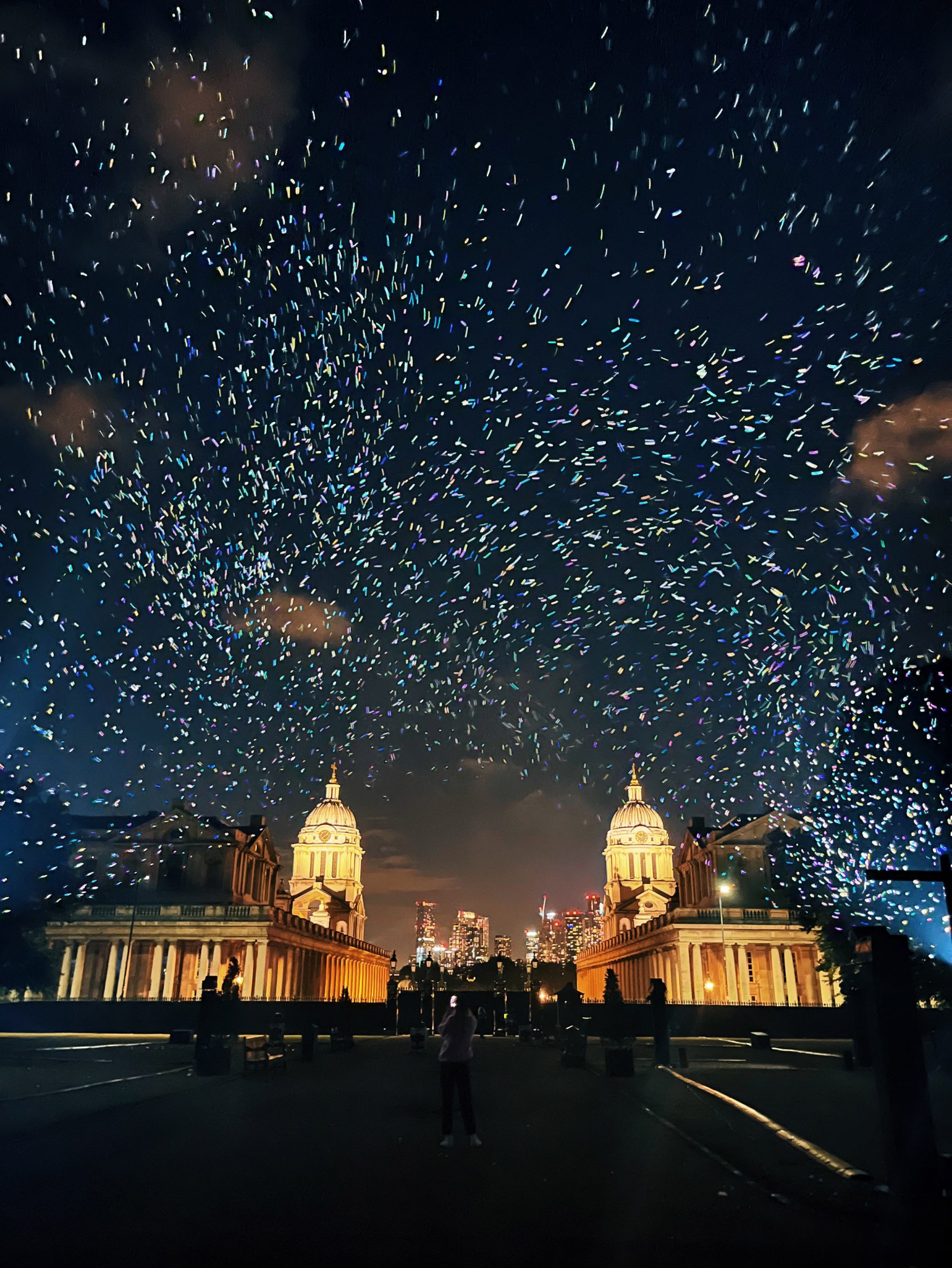 Floating biodegradeable fireworks in London