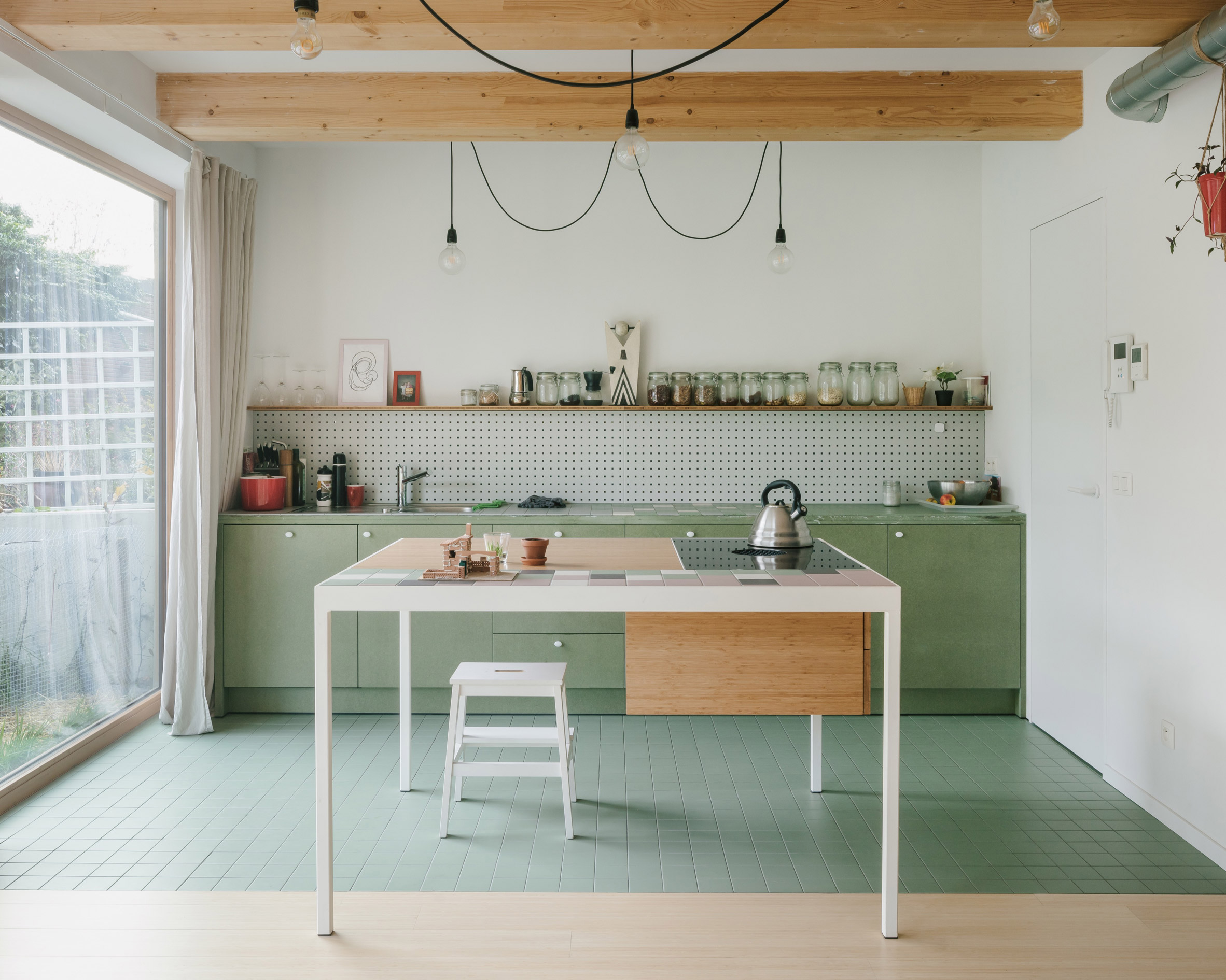 Kitchen inside De Sijs co-housing by Officeu Architects