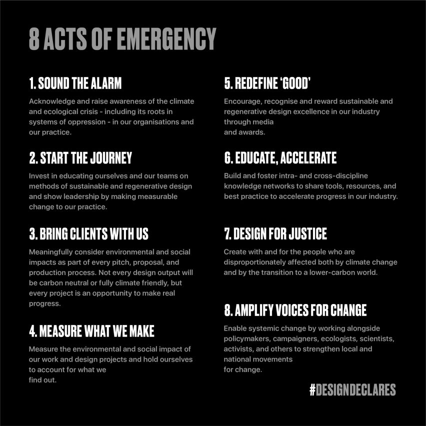 Graphic describing 8 acts of emergency