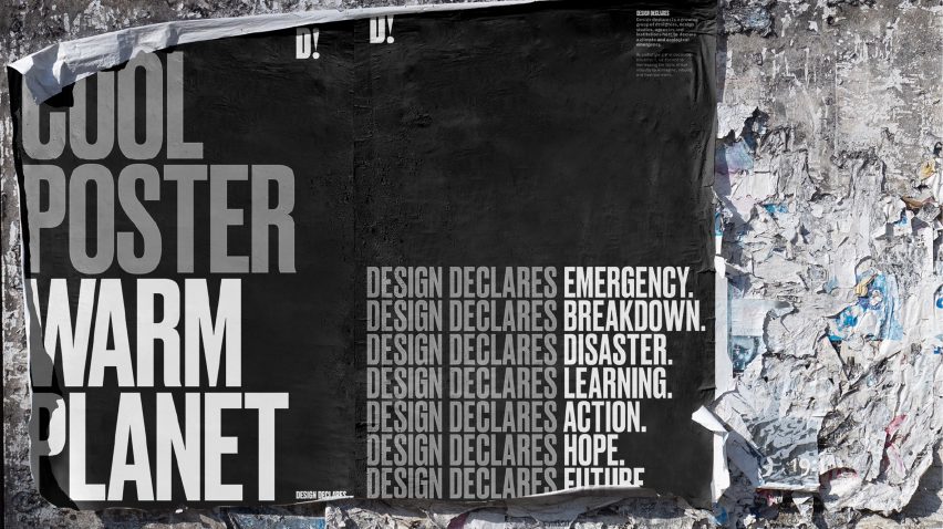 Design Declares poster on grey backdrop
