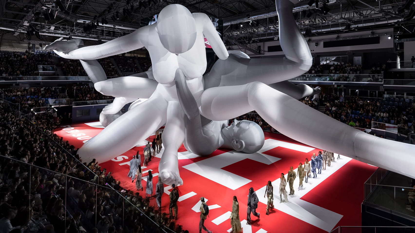 Inflatable sculpture at Diesel Spring Summer 2023 show