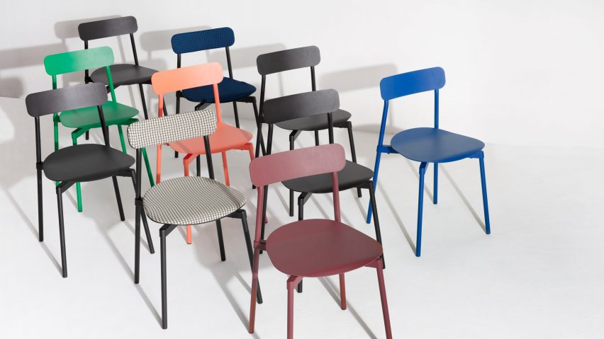 Different coloured Fromme chairs by Petite Friture