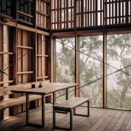 Interior of Grampians Peaks Trail hiking shelter by Noxon Giffen and McGregor Coxall
