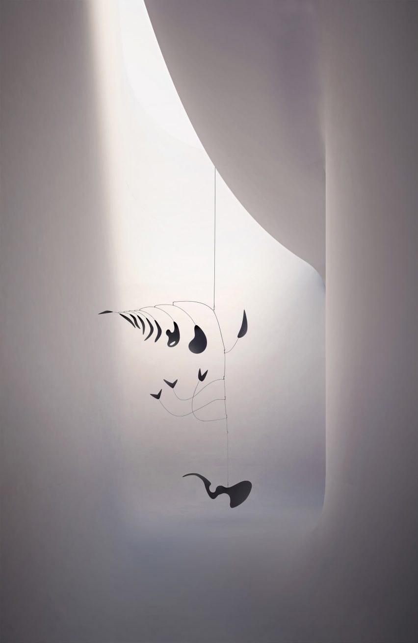 Calder mobile with white background