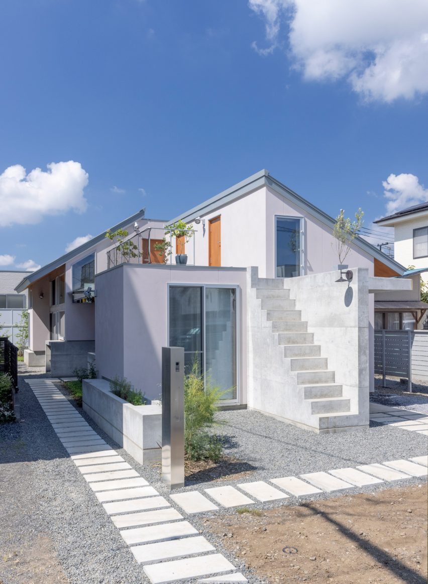 Japanese house with external concrete stair