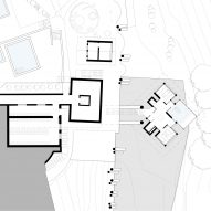 Lower floor plan of Hub of Huts by NOA at Hotel Hubertus