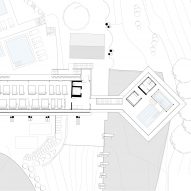 Upper floor plan of Hub of Huts by NOA at Hotel Hubertus