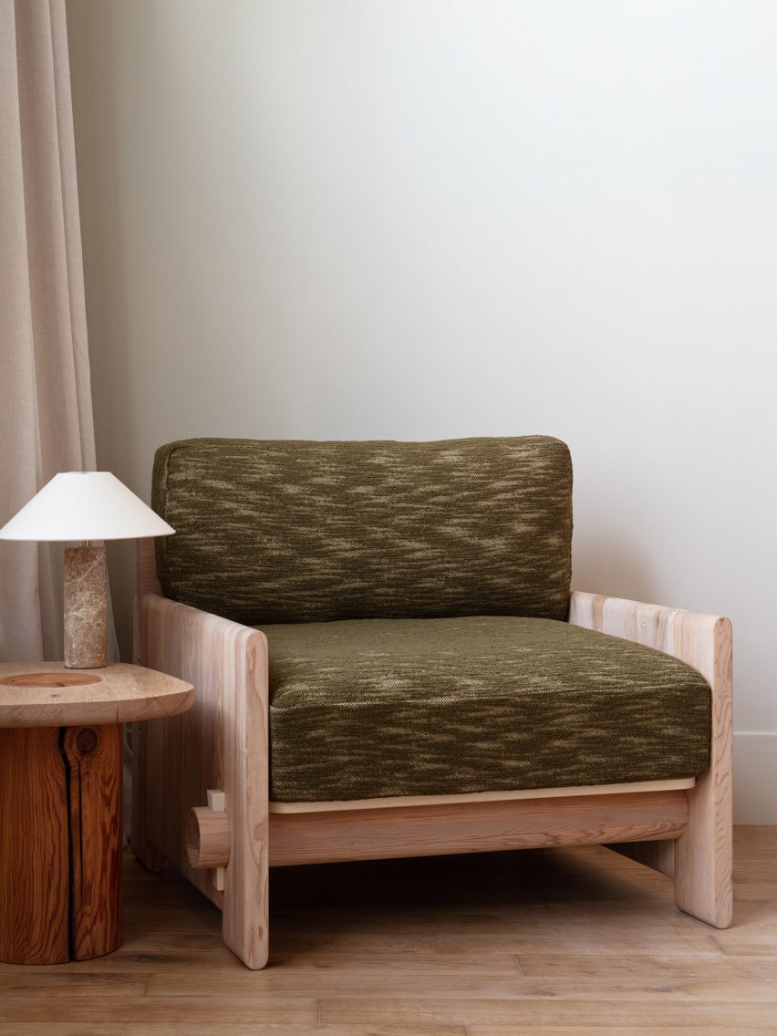 Green upholstered armchair by Jan Hendzel