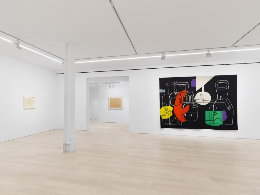 Le Corbusier tapestries in a New York gallery