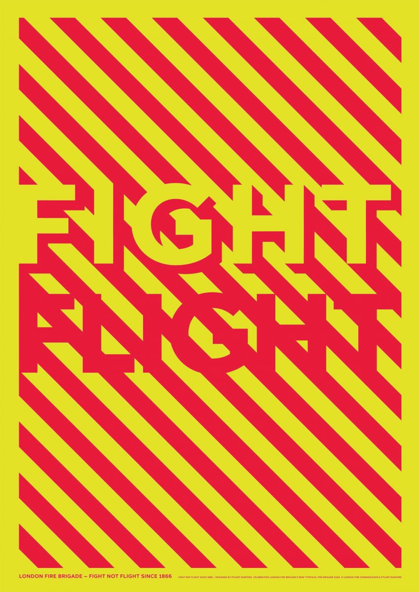 Yellow and red poster with the text 'fight flight'
