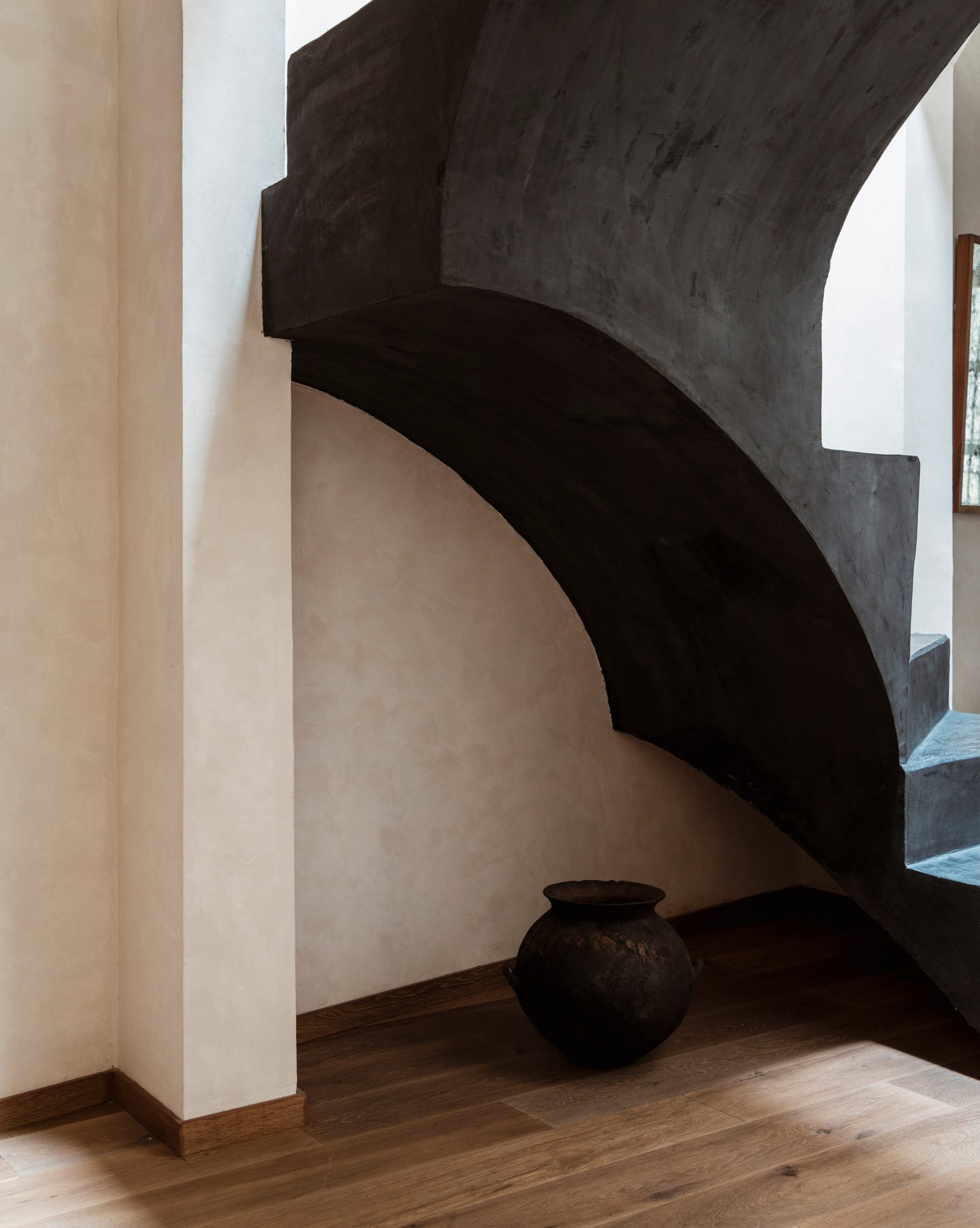 Indigo concrete staircase