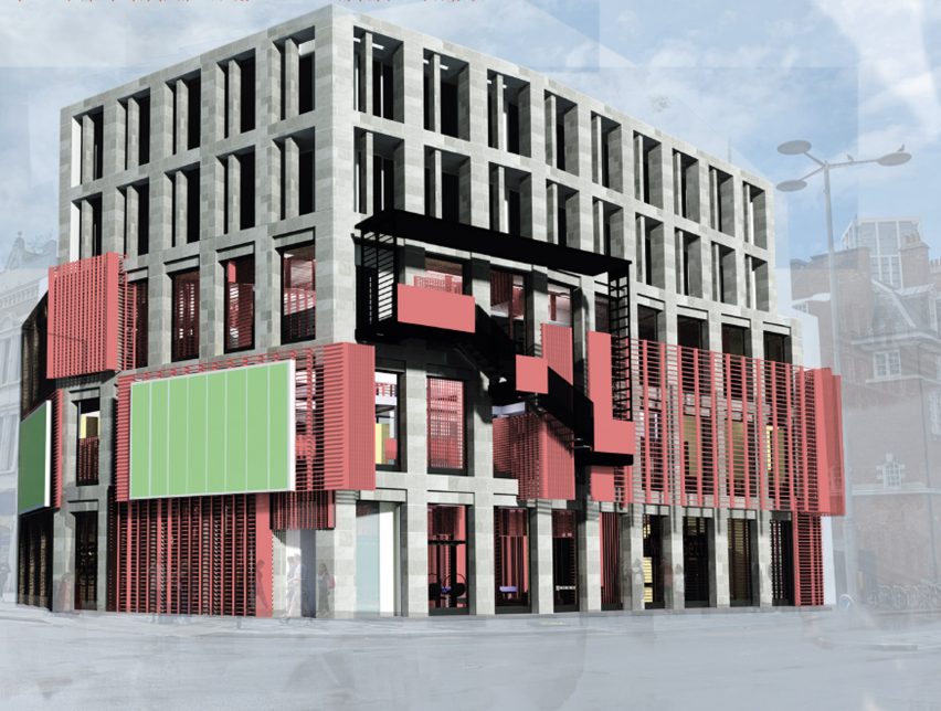 Visualisation showing exterior of urban building