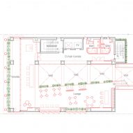 Second floor plan of Good Cycle Building by Nori Architects