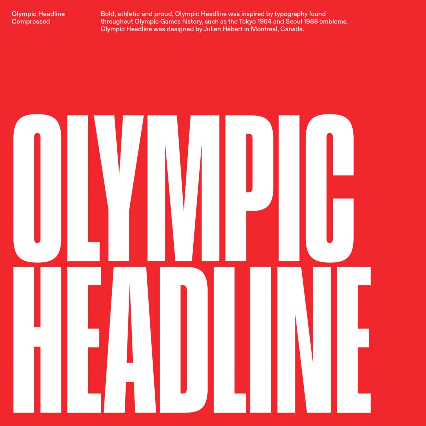 Olympic Headline font on a red background