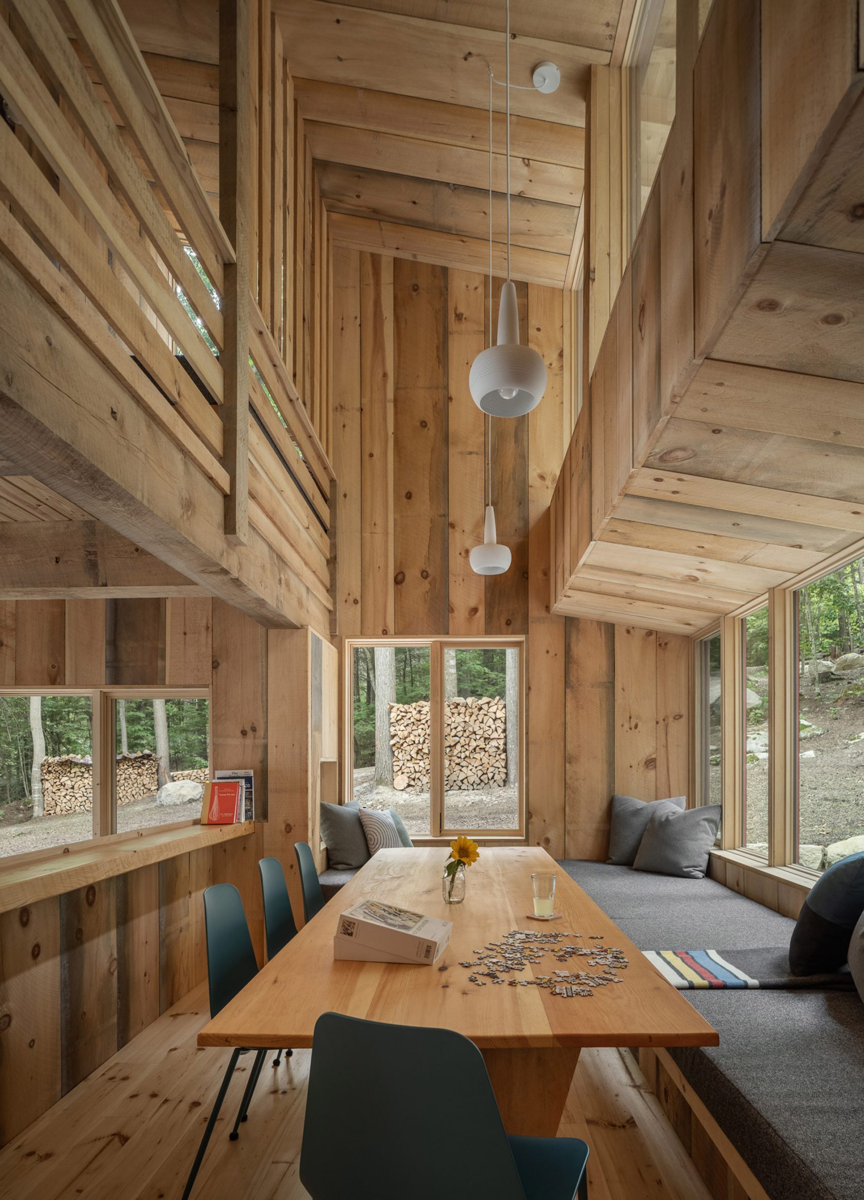 Cedar interiors in Maine modern cabin