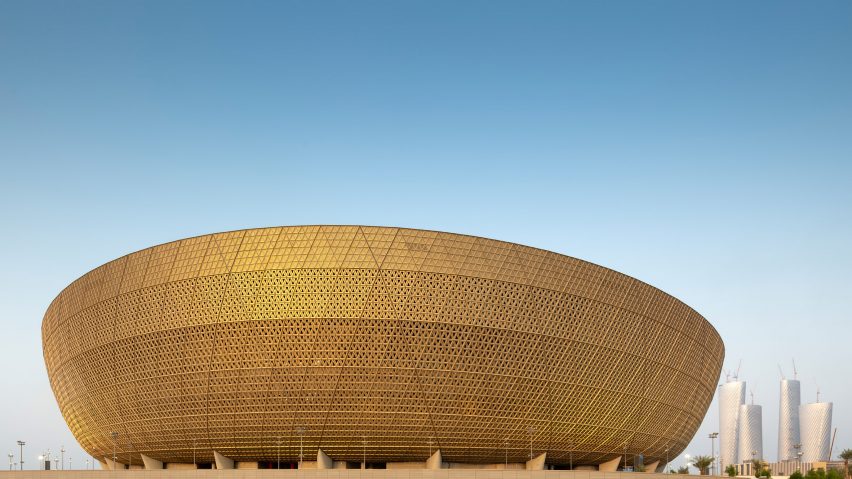 Golden stadium in Qatar