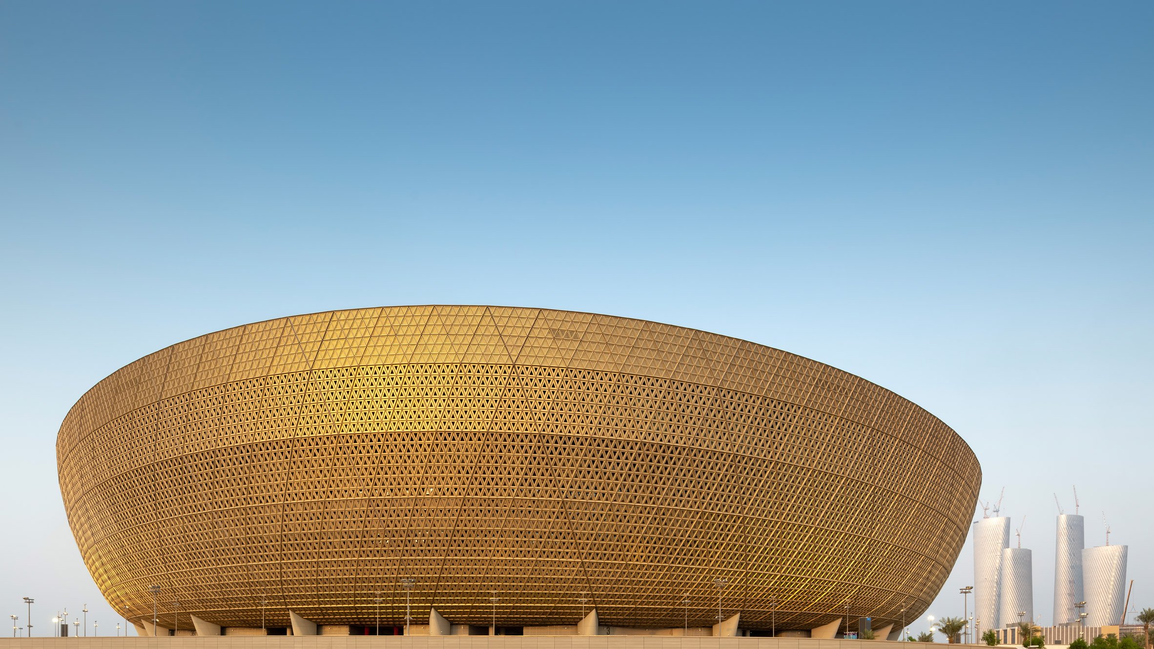 Golden stadium in Qatar