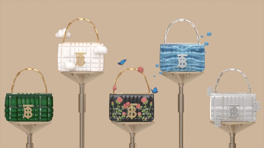 Image of Burberry bags which were released in Roblox