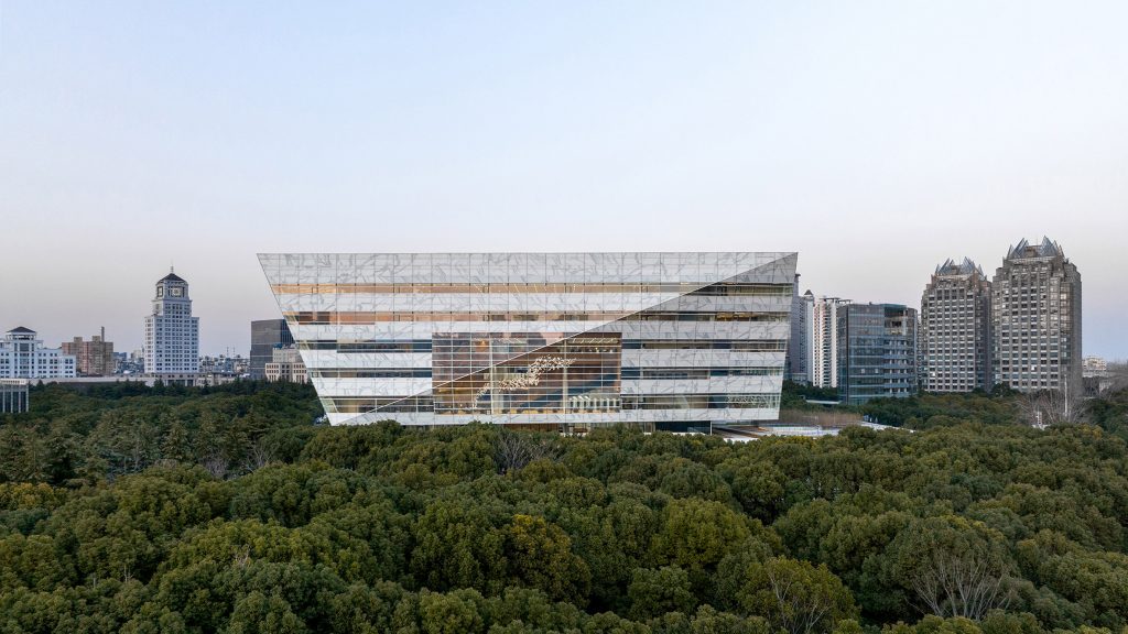 Schmidt Hammer Lassen wraps China's biggest library in marble-printed glass facade