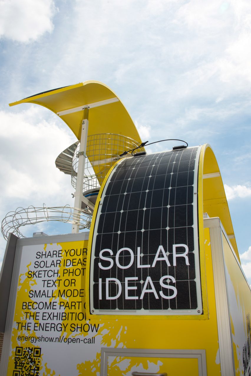 Rear view of Solar Energy Kiosk by Cream on Chrome